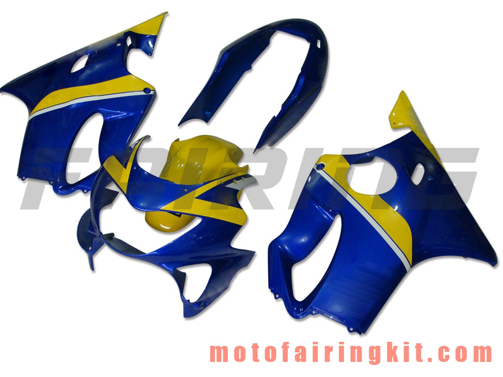 Kits de carenado aptos para CBR600F4 1999 2000 CBR600 F4 99 00 Molde de inyección de plástico ABS Carrocería completa para motocicleta Marco de carrocería de posventa (azul y amarillo) B007