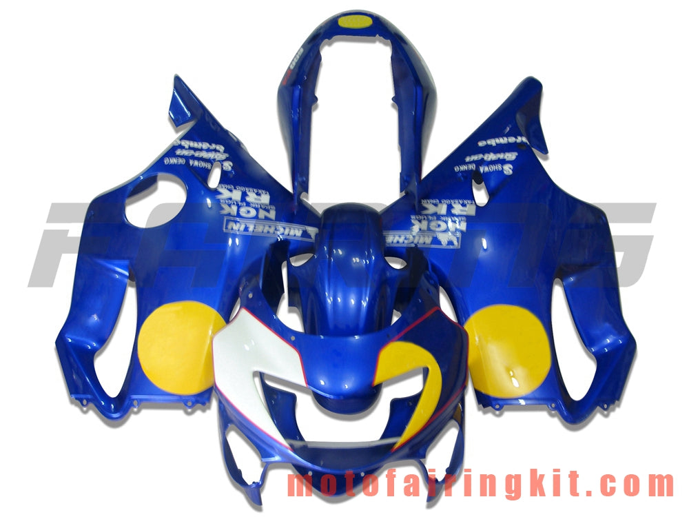 Kits de carenado aptos para CBR600F4 1999 2000 CBR600 F4 99 00 Molde de inyección de plástico ABS Carrocería completa para motocicleta Carrocería del mercado de accesorios Marco (azul) B009