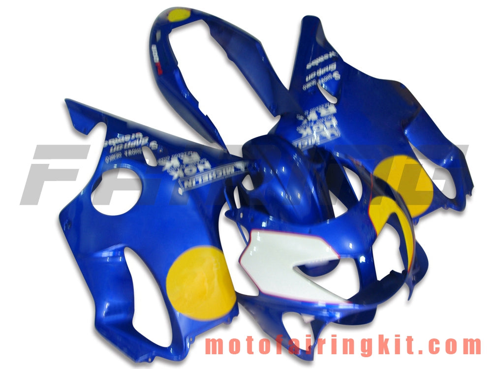 Kits de carenado aptos para CBR600F4 1999 2000 CBR600 F4 99 00 Molde de inyección de plástico ABS Carrocería completa para motocicleta Carrocería del mercado de accesorios Marco (azul) B009