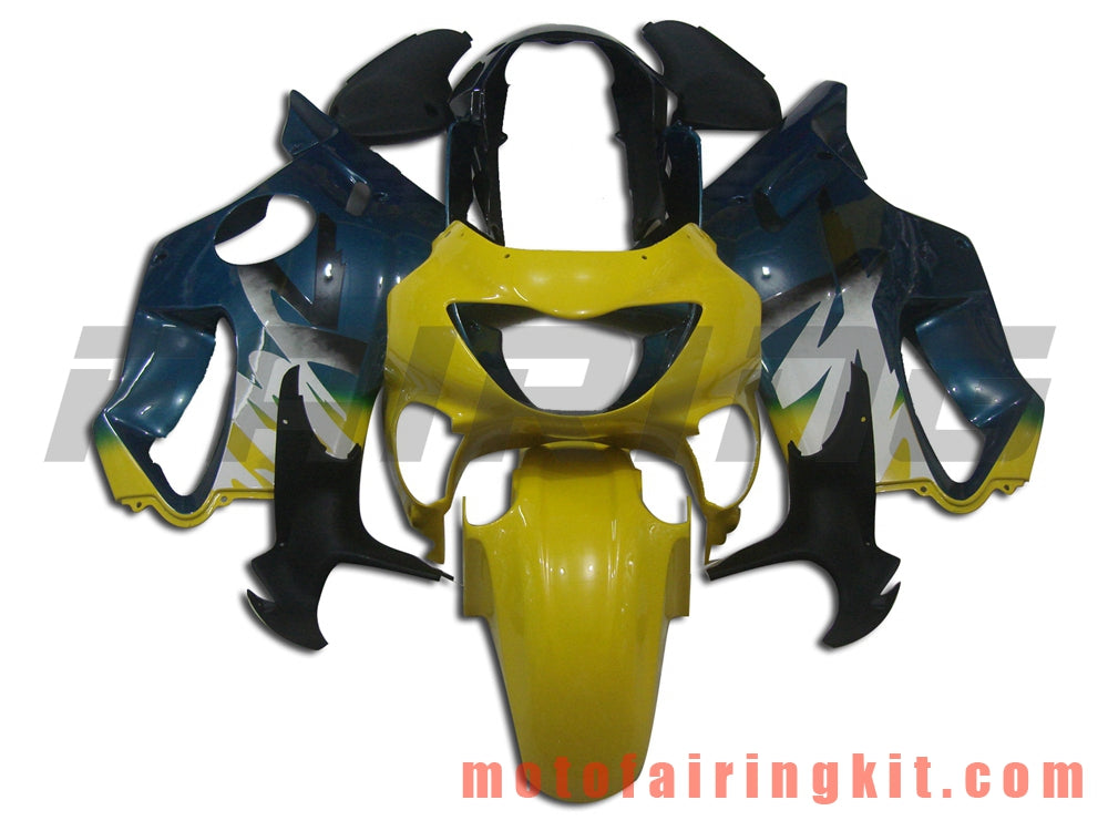 Kits de carenado aptos para CBR600F4 1999 2000 CBR600 F4 99 00 Molde de inyección de plástico ABS Carrocería completa para motocicleta Carrocería del mercado de accesorios Marco (amarillo y verde) B011