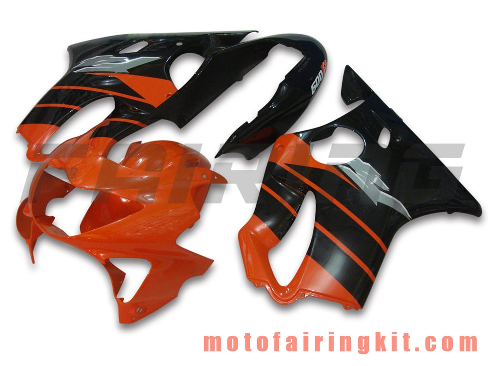 Fairing Kits Fit for CBR600F4 1999 2000 CBR600 F4 99 00 Plastic ABS Injection Mold Complete Motorcycle Body Aftermarket Bodywork Frame (Black & Orange) B020