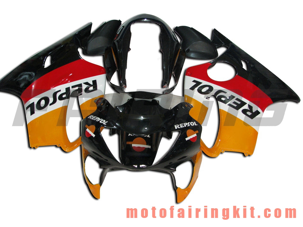 Fairing Kits Fit for CBR600F4 1999 2000 CBR600 F4 99 00 Plastic ABS Injection Mold Complete Motorcycle Body Aftermarket Bodywork Frame (Orange & Black) B022