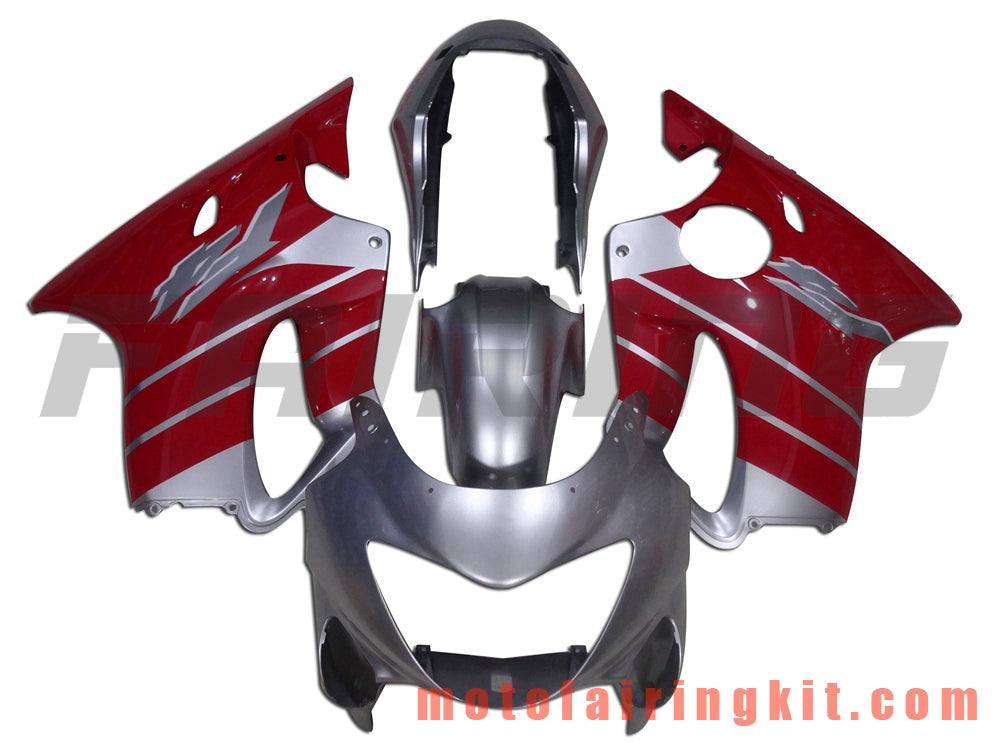 Fairing Kits Fit for CBR600F4 1999 2000 CBR600 F4 99 00 Plastic ABS Injection Mold Complete Motorcycle Body Aftermarket Bodywork Frame (Red & Silver) B023