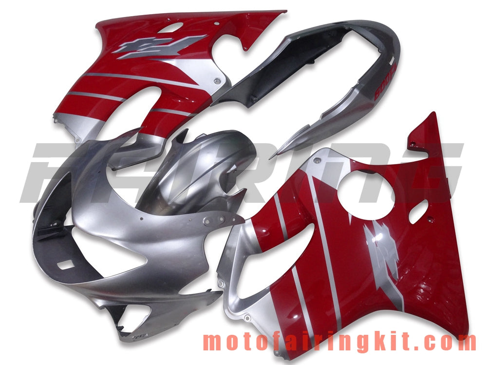 Fairing Kits Fit for CBR600F4 1999 2000 CBR600 F4 99 00 Plastic ABS Injection Mold Complete Motorcycle Body Aftermarket Bodywork Frame (Red & Silver) B023