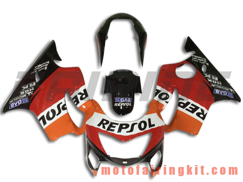 Kits de carenado aptos para CBR600F4 1999 2000 CBR600 F4 99 00 Molde de inyección de plástico ABS Carrocería completa para motocicleta Marco de carrocería de posventa (rojo y naranja) B029