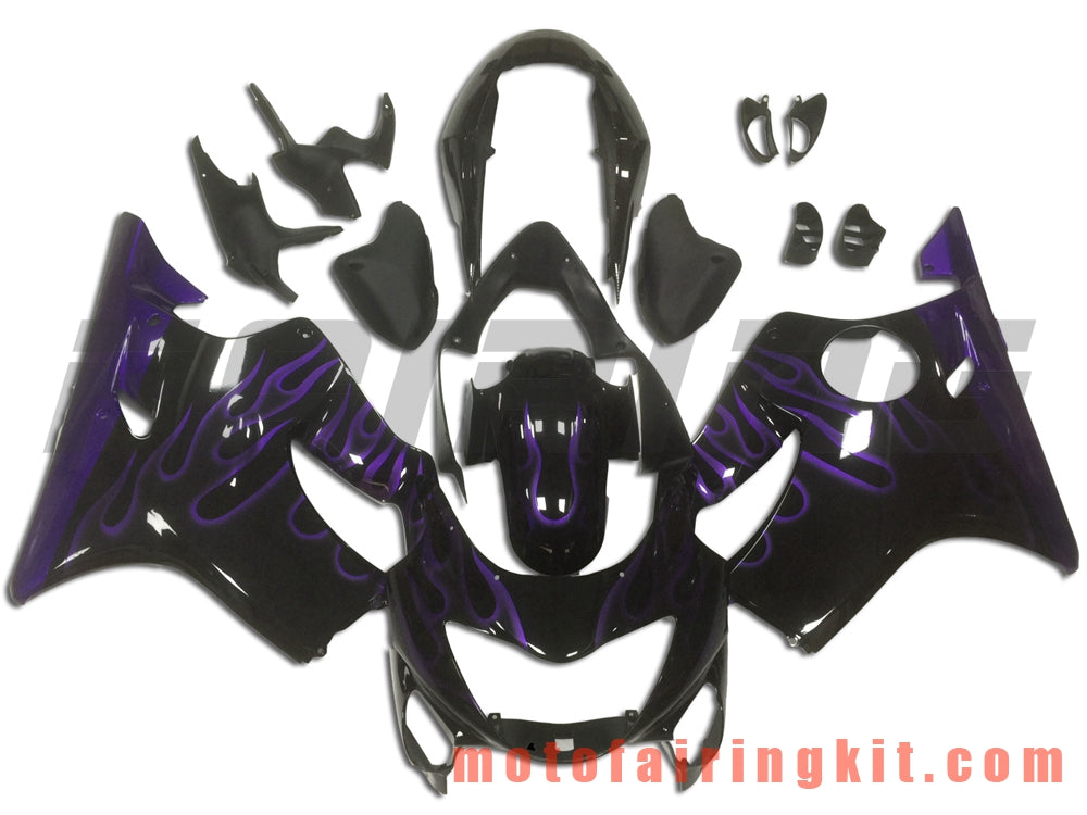 Fairing Kits Fit for CBR600F4 1999 2000 CBR600 F4 99 00 Plastic ABS Injection Mold Complete Motorcycle Body Aftermarket Bodywork Frame (Black & Purple) B030