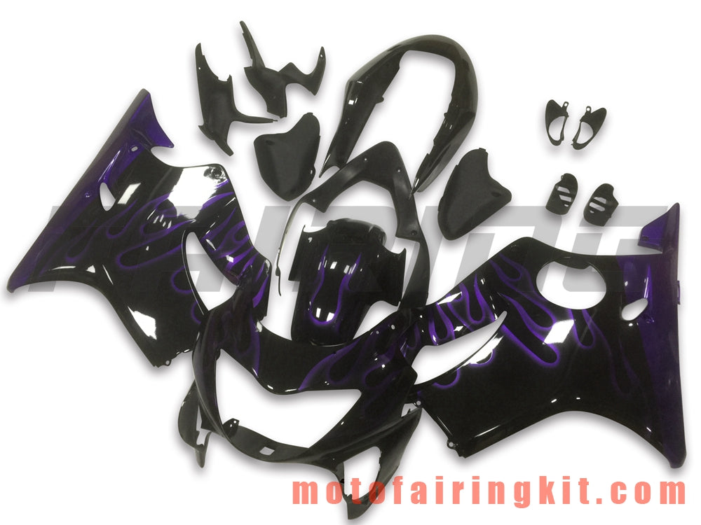 Kits de carenado aptos para CBR600F4 1999 2000 CBR600 F4 99 00 Molde de inyección de plástico ABS Carrocería completa para motocicleta Marco de carrocería de posventa (negro y morado) B030