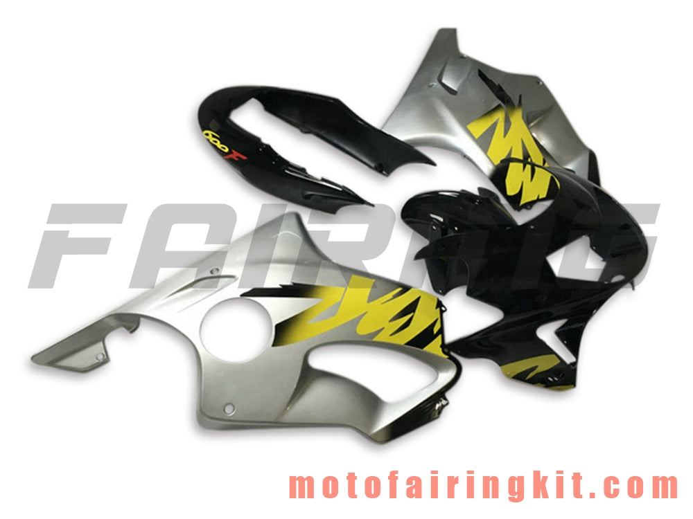 Fairing Kits Fit for CBR600F4 1999 2000 CBR600 F4 99 00 Plastic ABS Injection Mold Complete Motorcycle Body Aftermarket Bodywork Frame (Black & Silver) B032