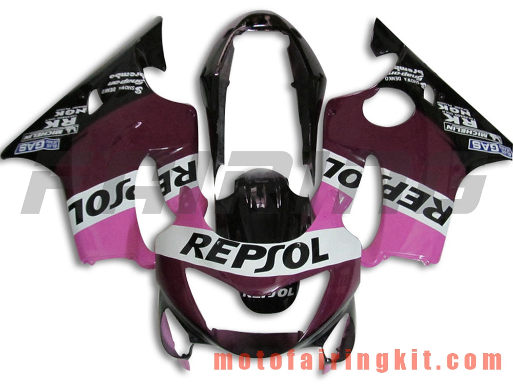 Kits de carenado aptos para CBR600F4 1999 2000 CBR600 F4 99 00 Molde de inyección de plástico ABS Carrocería completa para motocicleta Marco de carrocería de posventa (rosa y negro) B033