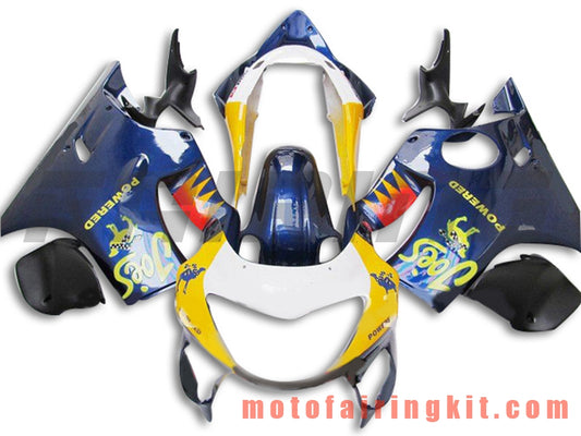 フェアリングキット CBR600F4 1999 2000 CBR600 F4 99 00 プラスチック ABS 射出成形 完全なオートバイボディ アフターマーケットボディワークフレーム (ブルー &amp; イエロー) B035