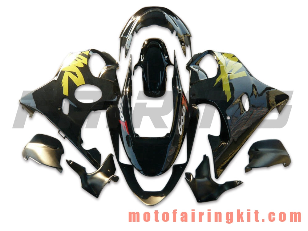 Kits de carenado aptos para CBR600F4 1999 2000 CBR600 F4 99 00 Molde de inyección de plástico ABS Carrocería completa para motocicleta Marco de carrocería de posventa (negro y amarillo) B037