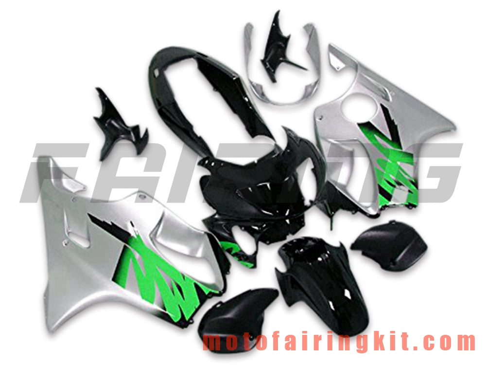 Fairing Kits Fit for CBR600F4 1999 2000 CBR600 F4 99 00 Plastic ABS Injection Mold Complete Motorcycle Body Aftermarket Bodywork Frame (Black & Silver) B043