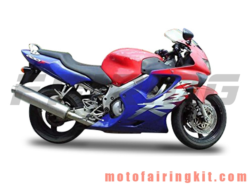 Fairing Kits Fit for CBR600F4 1999 2000 CBR600 F4 99 00 Plastic ABS Injection Mold Complete Motorcycle Body Aftermarket Bodywork Frame (Red & Blue) B048