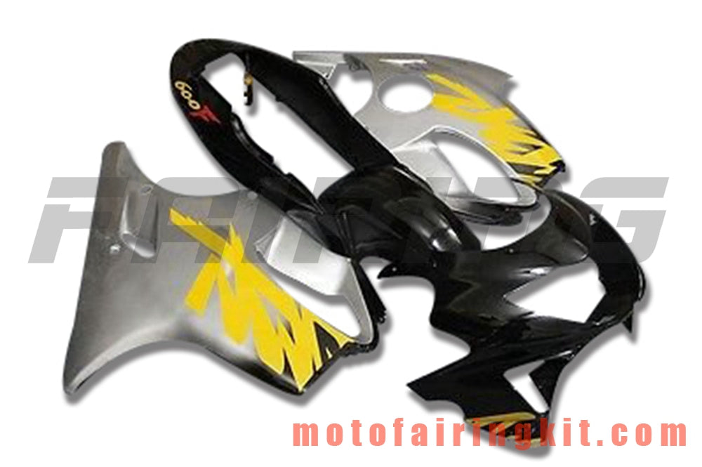 Kits de carenado aptos para CBR600F4 1999 2000 CBR600 F4 99 00 Molde de inyección de plástico ABS Carrocería completa para motocicleta Marco de carrocería de posventa (plata y negro) B051