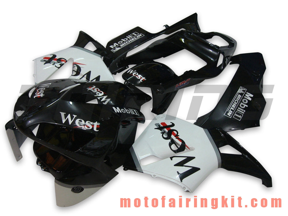 Kits de carenado aptos para CBR600RR 2003 2004 CBR600 RR 03 04 Molde de inyección de plástico ABS Carrocería completa para motocicleta Carrocería del mercado de accesorios Marco (blanco y negro) B002