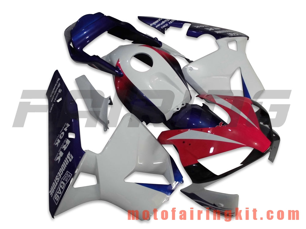 Fairing Kits Fit for CBR600RR 2003 2004 CBR600 RR 03 04 Plastic ABS Injection Mold Complete Motorcycle Body Aftermarket Bodywork Frame (White & Blue) B006