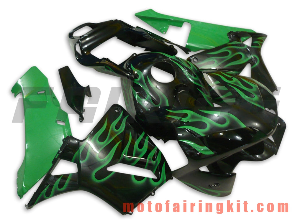 Kits de carenado aptos para CBR600RR 2003 2004 CBR600 RR 03 04 Molde de inyección de plástico ABS Carrocería completa para motocicleta Carrocería del mercado de accesorios Marco (verde y negro) B010