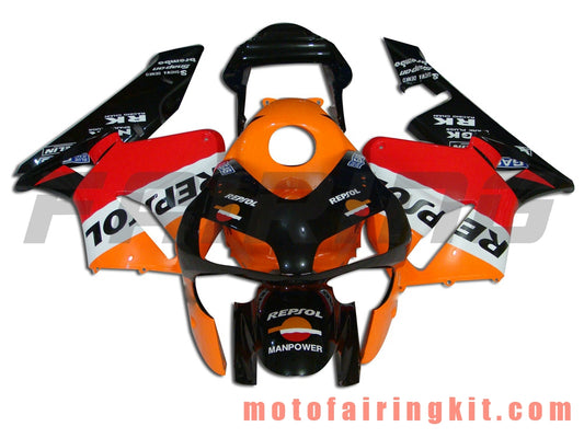 Kits de carenado aptos para CBR600RR 2003 2004 CBR600 RR 03 04 Molde de inyección de plástico ABS Carrocería completa para motocicleta Carrocería del mercado de accesorios Marco (naranja y rojo) B014