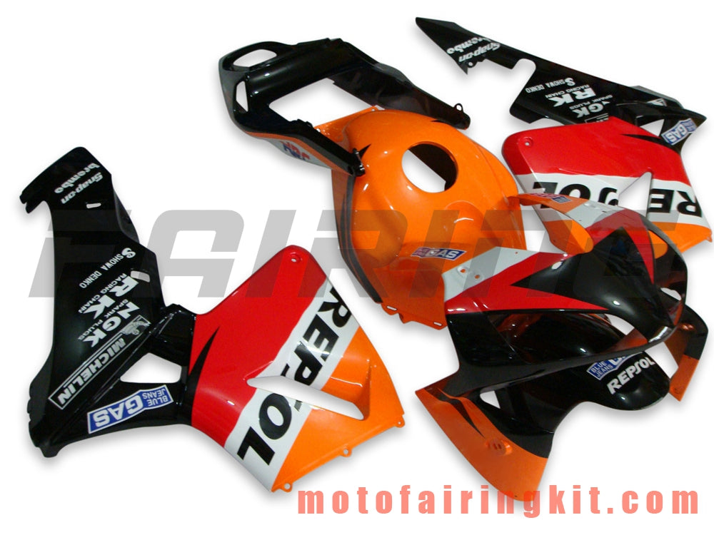 Fairing Kits Fit for CBR600RR 2003 2004 CBR600 RR 03 04 Plastic ABS Injection Mold Complete Motorcycle Body Aftermarket Bodywork Frame (Orange & Black) B020