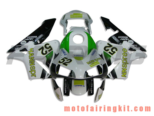 Fairing Kits Fit for CBR600RR 2003 2004 CBR600 RR 03 04 Plastic ABS Injection Mold Complete Motorcycle Body Aftermarket Bodywork Frame (White & Green) B021