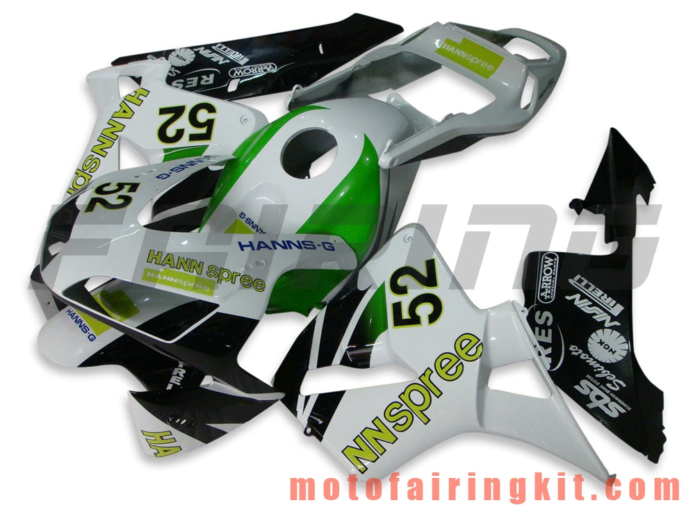 Fairing Kits Fit for CBR600RR 2003 2004 CBR600 RR 03 04 Plastic ABS Injection Mold Complete Motorcycle Body Aftermarket Bodywork Frame (White & Green) B021