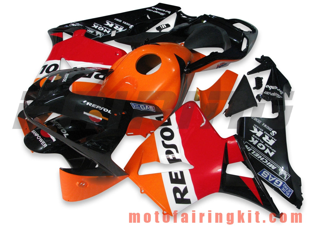 フェアリングキット CBR600RR 2003 2004 CBR600 RR 03 04 プラスチック ABS 射出成形 完全なオートバイボディ アフターマーケットボディワークフレーム (オレンジ &amp; ブラック) B026