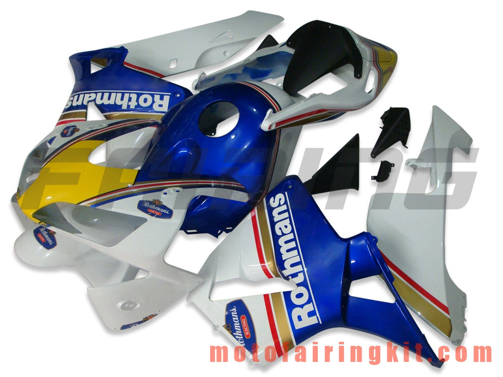 Fairing Kits Fit for CBR600RR 2003 2004 CBR600 RR 03 04 Plastic ABS Injection Mold Complete Motorcycle Body Aftermarket Bodywork Frame (Blue & White) B030