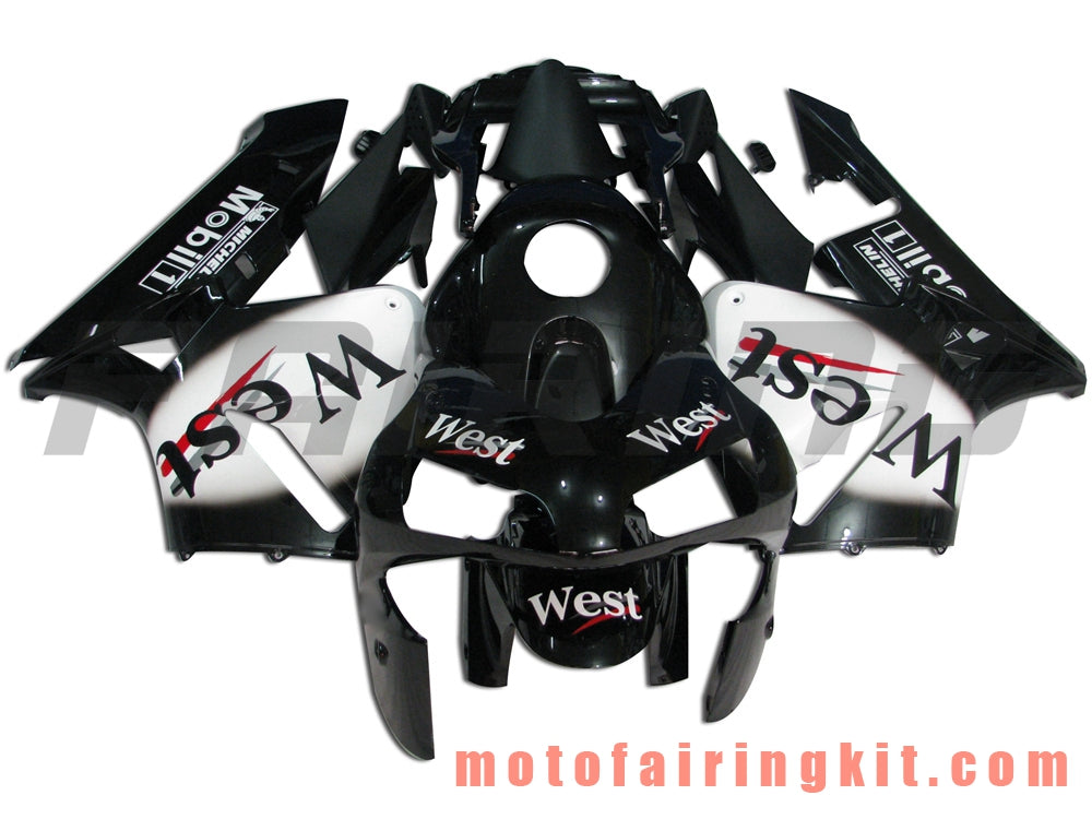 Kits de carenado aptos para CBR600RR 2003 2004 CBR600 RR 03 04 Molde de inyección de plástico ABS Carrocería completa para motocicleta Marco de carrocería de posventa (blanco y negro) B036