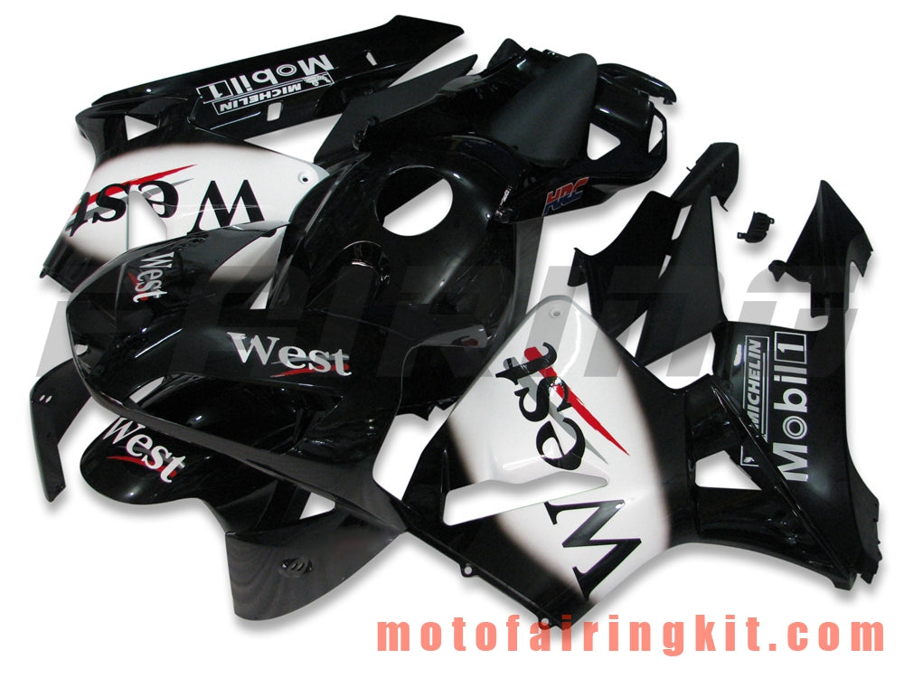 Fairing Kits Fit for CBR600RR 2003 2004 CBR600 RR 03 04 Plastic ABS Injection Mold Complete Motorcycle Body Aftermarket Bodywork Frame (Black & White) B036