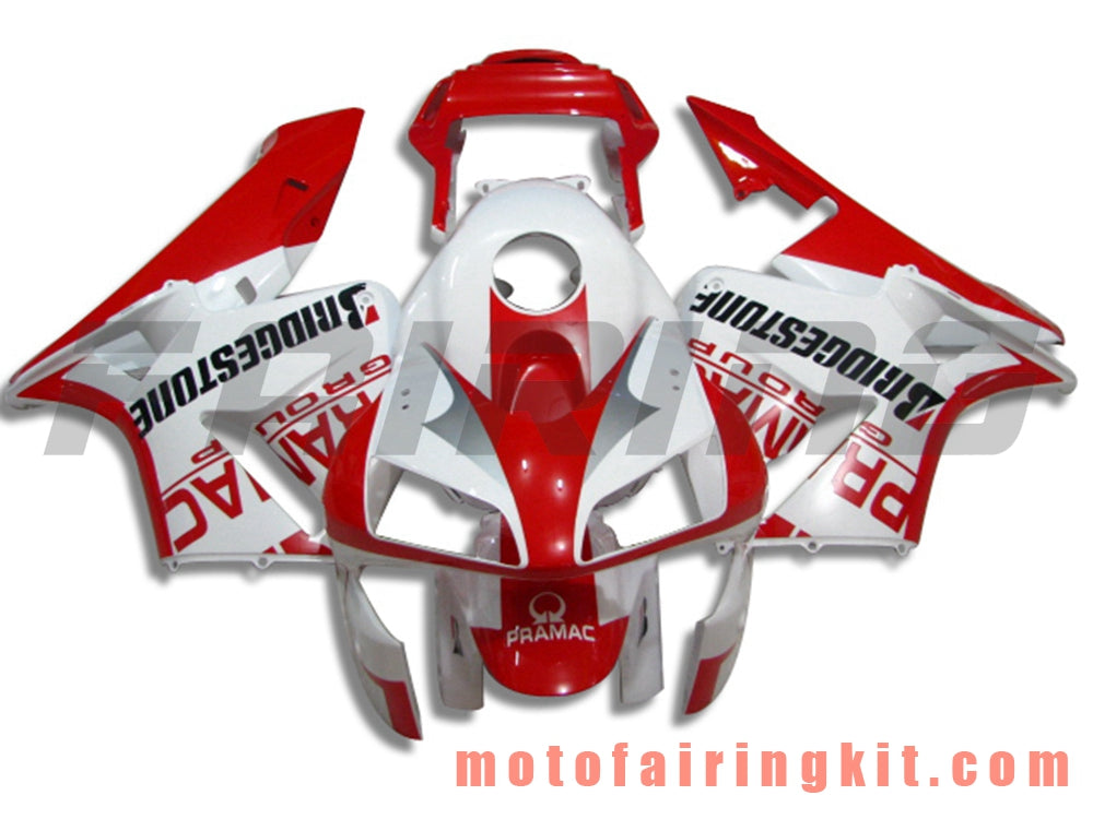 Fairing Kits Fit for CBR600RR 2003 2004 CBR600 RR 03 04 Plastic ABS Injection Mold Complete Motorcycle Body Aftermarket Bodywork Frame (Red & White) B040