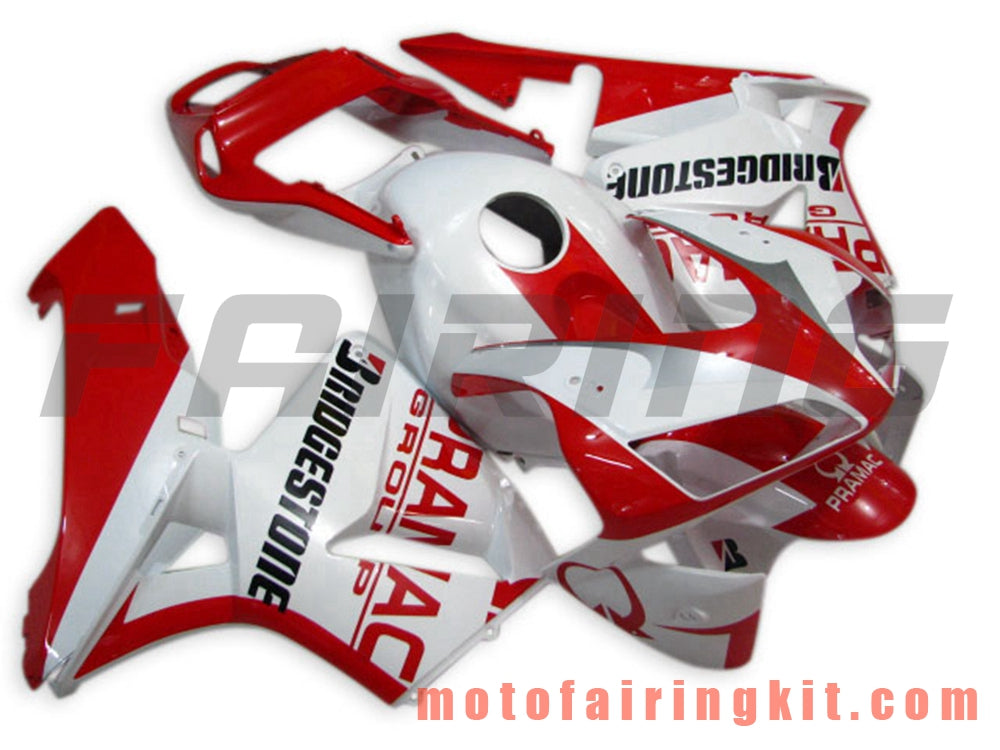 Fairing Kits Fit for CBR600RR 2003 2004 CBR600 RR 03 04 Plastic ABS Injection Mold Complete Motorcycle Body Aftermarket Bodywork Frame (Red & White) B040