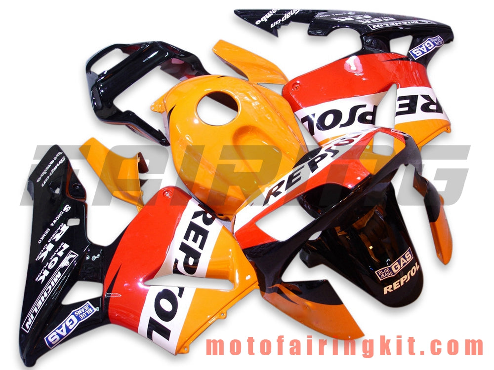 フェアリングキット CBR600RR 2003 2004 CBR600 RR 03 04 プラスチック ABS 射出成形 完全なオートバイボディ アフターマーケットボディワークフレーム (オレンジ &amp; ブラック) B044