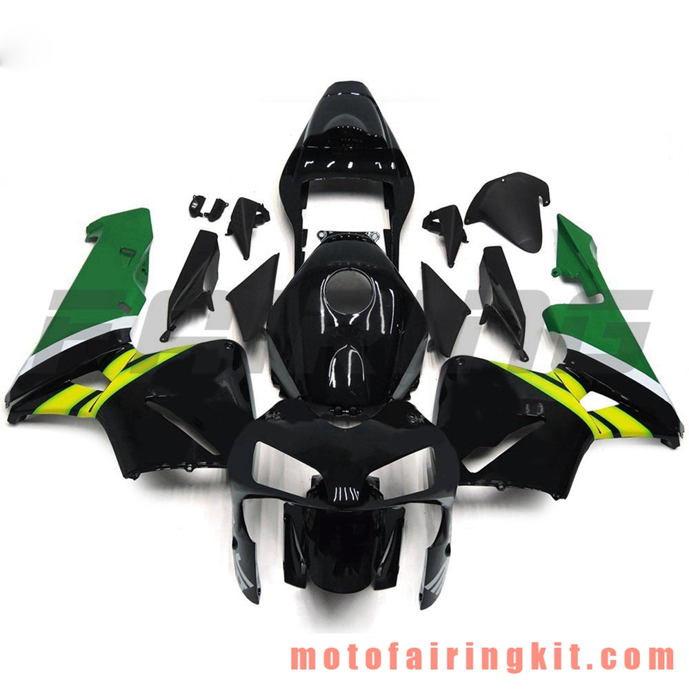 Kits de carenado aptos para CBR600RR 2003 2004 CBR600 RR 03 04 Molde de inyección de plástico ABS Carrocería completa para motocicleta Marco de carrocería de posventa (negro y verde) B073