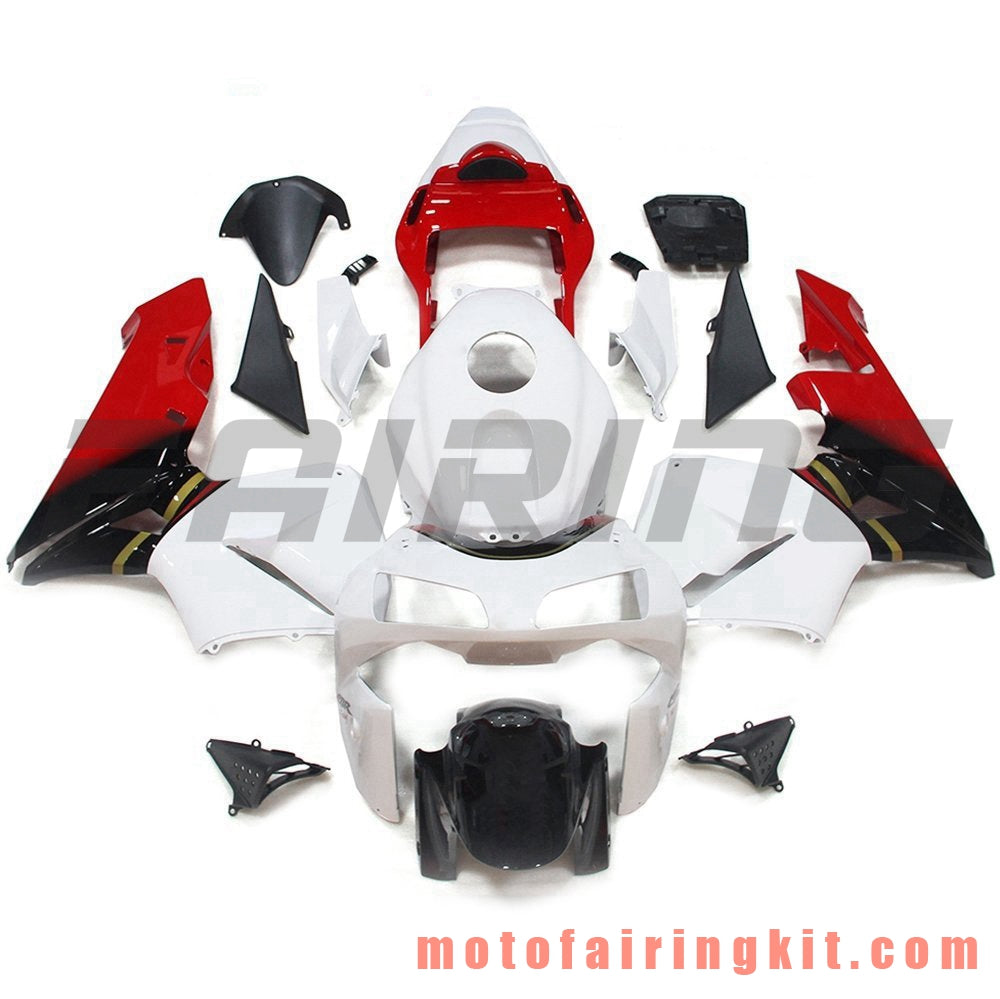 Fairing Kits Fit for CBR600RR 2003 2004 CBR600 RR 03 04 Plastic ABS Injection Mold Complete Motorcycle Body Aftermarket Bodywork Frame (White & Red) B075