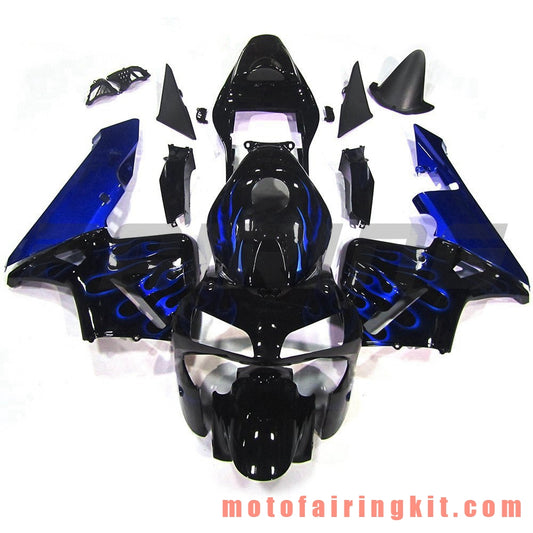 Kits de carenado aptos para CBR600RR 2003 2004 CBR600 RR 03 04 Molde de inyección de plástico ABS Carrocería completa para motocicleta Carrocería del mercado de accesorios Marco (negro y azul) B076