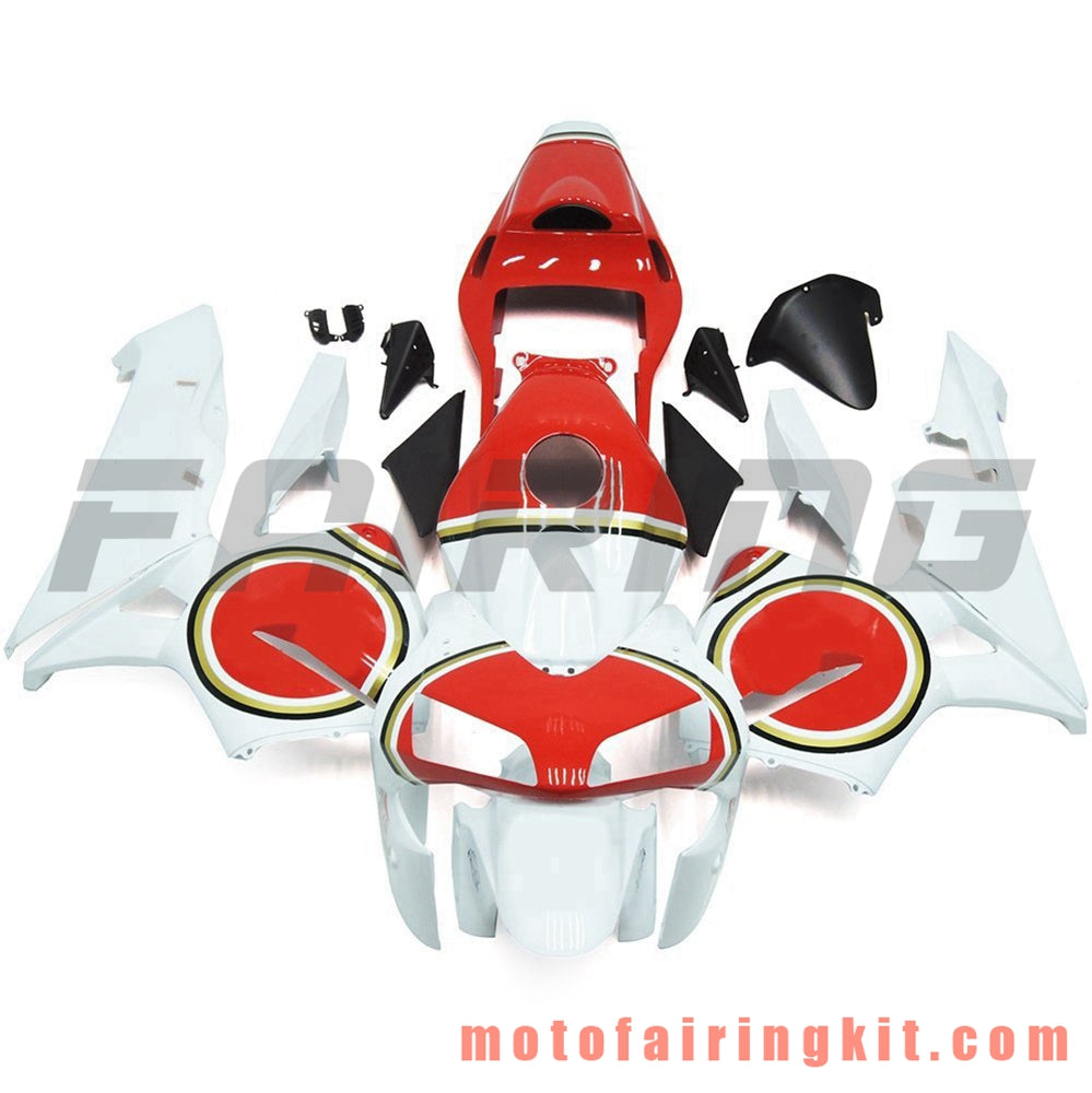 Fairing Kits Fit for CBR600RR 2003 2004 CBR600 RR 03 04 Plastic ABS Injection Mold Complete Motorcycle Body Aftermarket Bodywork Frame (White & Red) B081