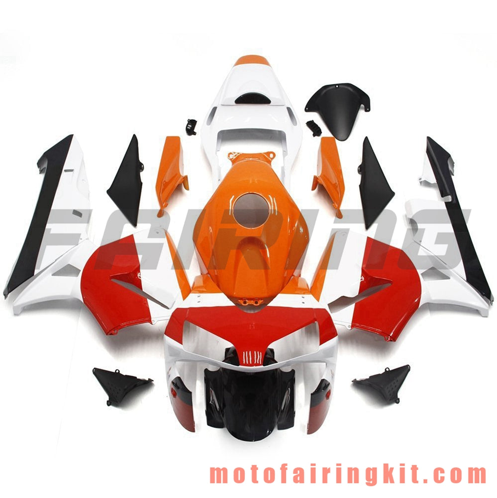 Fairing Kits Fit for CBR600RR 2003 2004 CBR600 RR 03 04 Plastic ABS Injection Mold Complete Motorcycle Body Aftermarket Bodywork Frame (White & Orange) B083