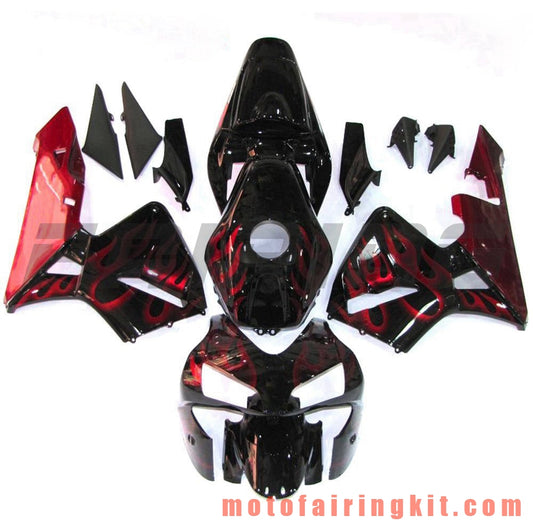 Kits de carenado aptos para CBR600RR 2003 2004 CBR600 RR 03 04 Molde de inyección de plástico ABS Carrocería completa para motocicleta Marco de carrocería de posventa (negro y rojo) B086