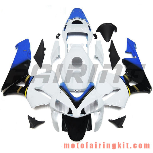 フェアリングキット CBR600RR 2003 2004 CBR600 RR 03 04 プラスチック ABS 射出成形 完全なオートバイボディ アフターマーケットボディワークフレーム (ホワイト &amp; ブルー) B095