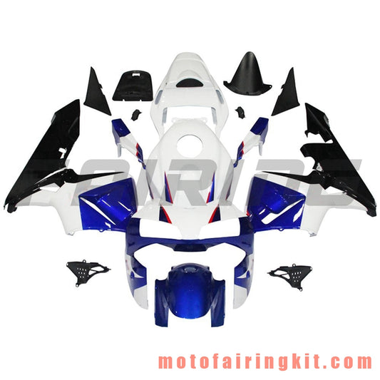 Fairing Kits Fit for CBR600RR 2003 2004 CBR600 RR 03 04 Plastic ABS Injection Mold Complete Motorcycle Body Aftermarket Bodywork Frame (White & Blue) B096