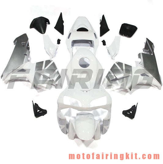 Fairing Kits Fit for CBR600RR 2003 2004 CBR600 RR 03 04 Plastic ABS Injection Mold Complete Motorcycle Body Aftermarket Bodywork Frame (White & Silver) B104