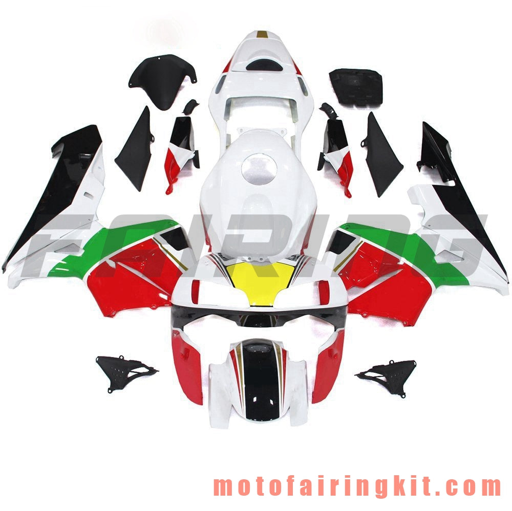 Fairing Kits Fit for CBR600RR 2003 2004 CBR600 RR 03 04 Plastic ABS Injection Mold Complete Motorcycle Body Aftermarket Bodywork Frame (White & Red) B109