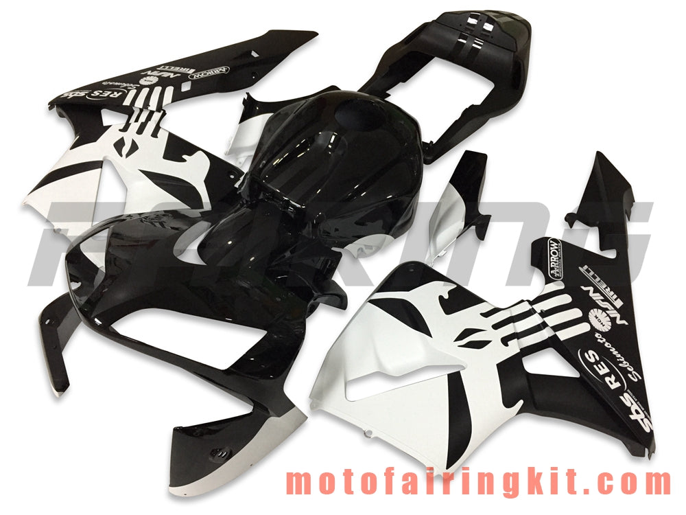 Fairing Kits Fit for CBR600RR 2003 2004 CBR600 RR 03 04 Plastic ABS Injection Mold Complete Motorcycle Body Aftermarket Bodywork Frame (Black & White) B119