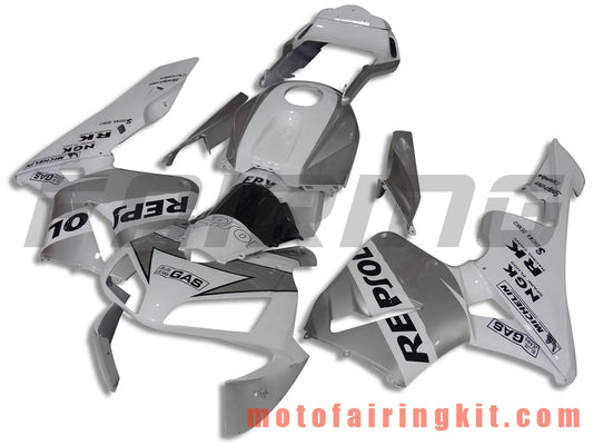 Kits de carenado aptos para CBR600RR 2003 2004 CBR600 RR 03 04 Molde de inyección de plástico ABS Carrocería completa para motocicleta Carrocería del mercado de accesorios Marco (plata y blanco) B121