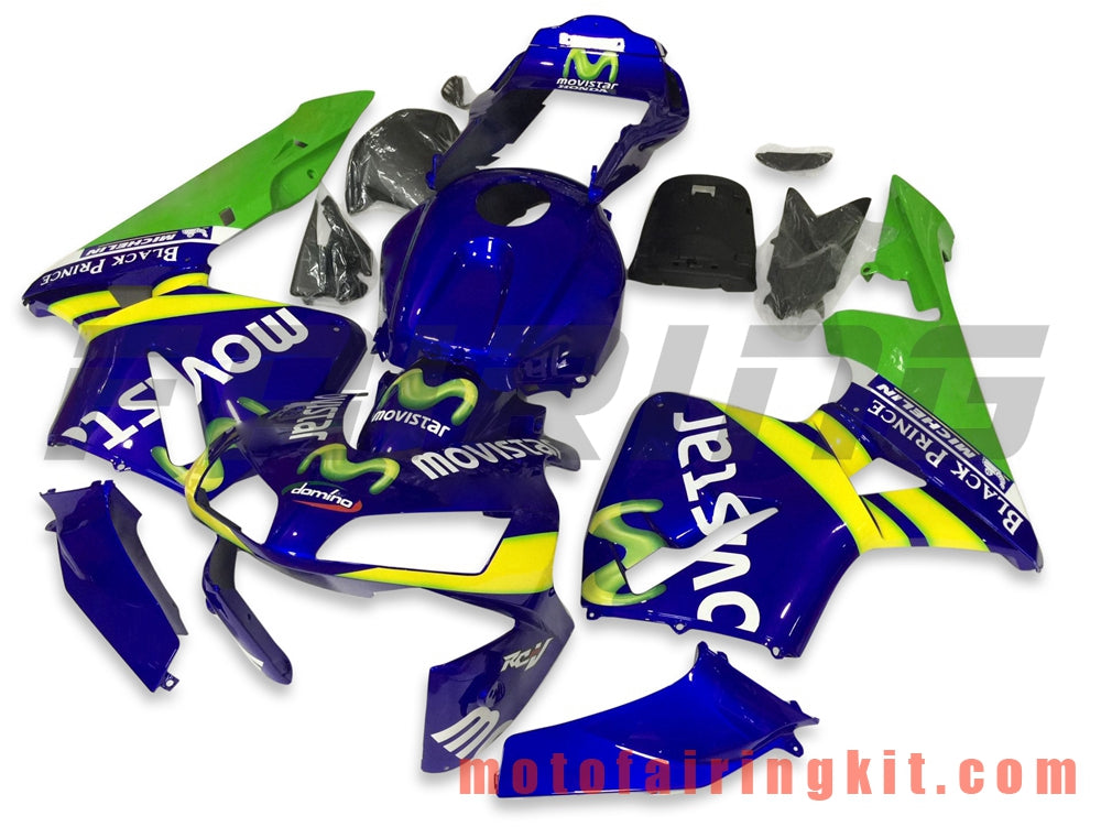 Kits de carenado aptos para CBR600RR 2003 2004 CBR600 RR 03 04 Molde de inyección de plástico ABS Carrocería completa para motocicleta Carrocería del mercado de accesorios Marco (azul y verde) B123