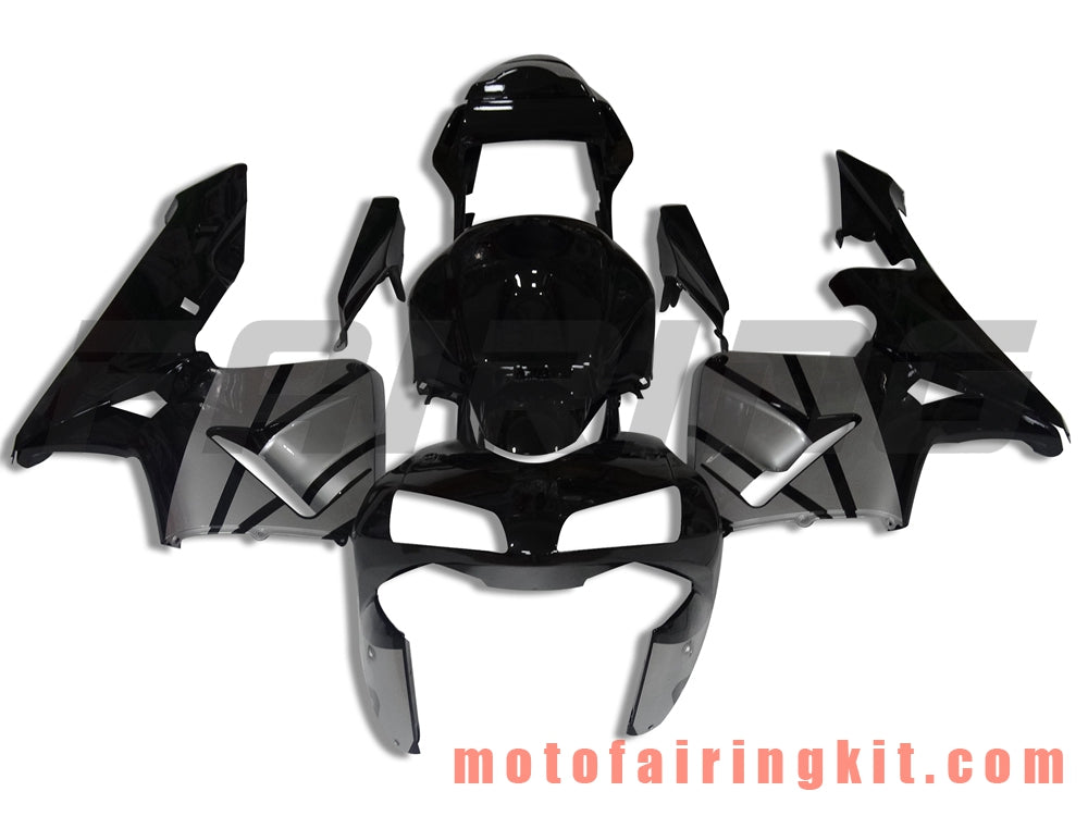 Fairing Kits Fit for CBR600RR 2003 2004 CBR600 RR 03 04 Plastic ABS Injection Mold Complete Motorcycle Body Aftermarket Bodywork Frame (Black & Silver) B125