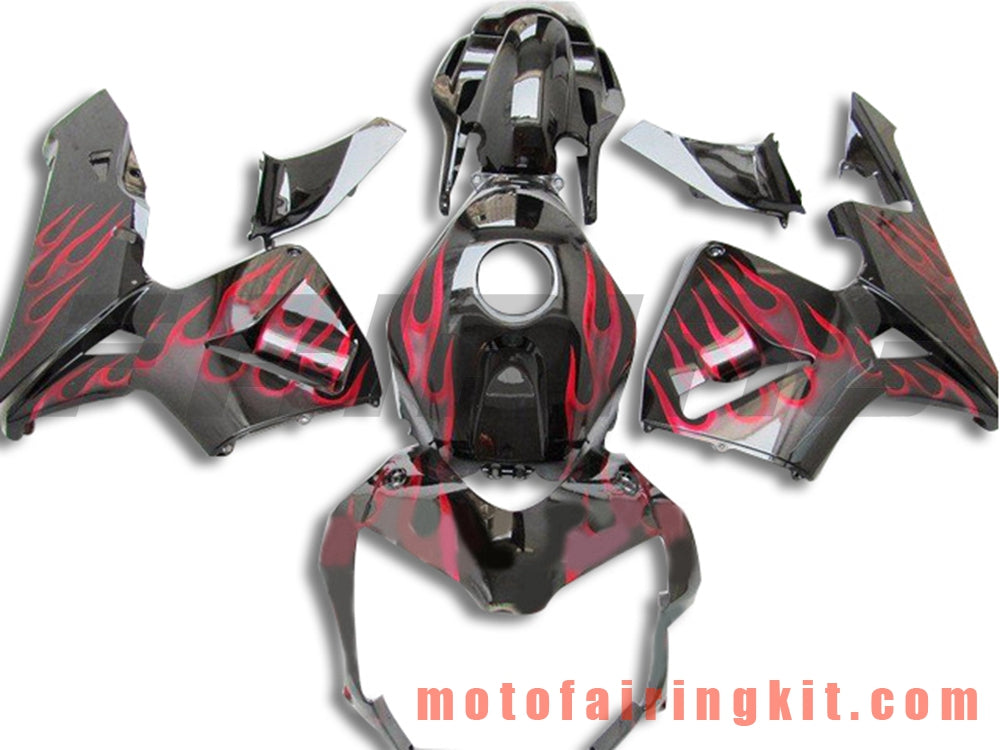 Fairing Kits Fit for CBR600RR 2003 2004 CBR600 RR 03 04 Plastic ABS Injection Mold Complete Motorcycle Body Aftermarket Bodywork Frame (Black & Red) B126