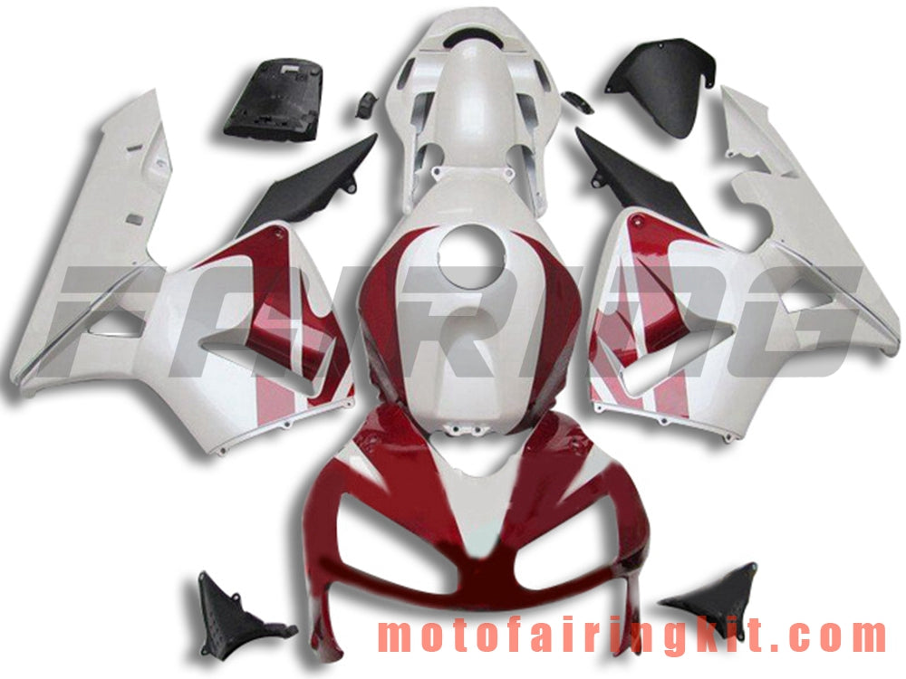 Fairing Kits Fit for CBR600RR 2003 2004 CBR600 RR 03 04 Plastic ABS Injection Mold Complete Motorcycle Body Aftermarket Bodywork Frame (White & Red) B127