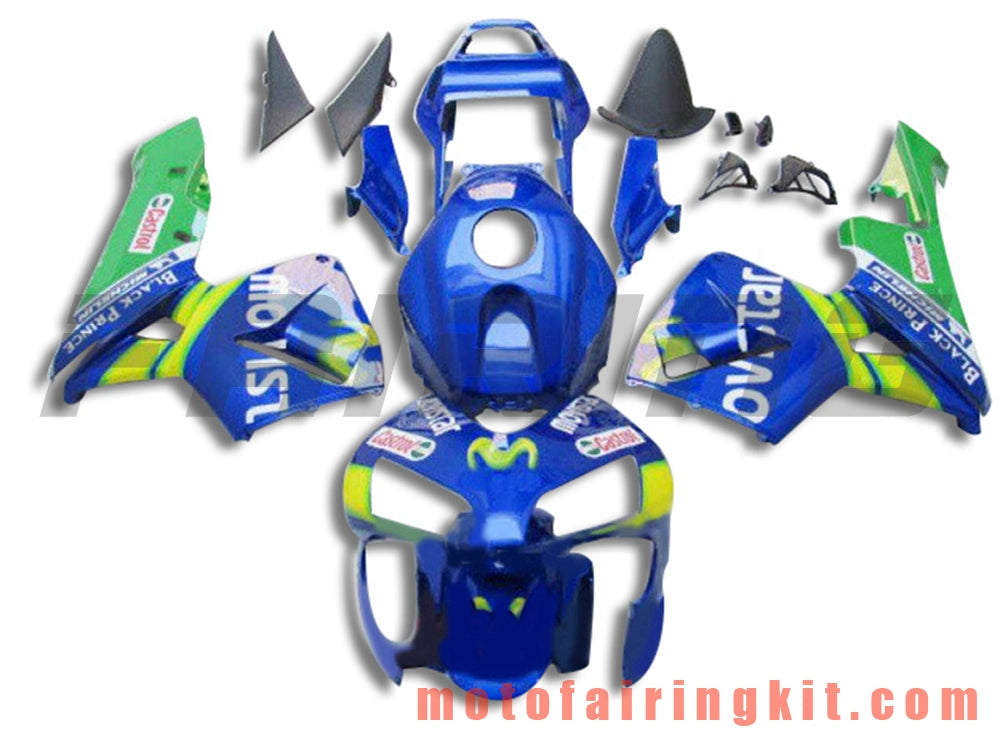 Fairing Kits Fit for CBR600RR 2003 2004 CBR600 RR 03 04 Plastic ABS Injection Mold Complete Motorcycle Body Aftermarket Bodywork Frame (Blue & Green) B130