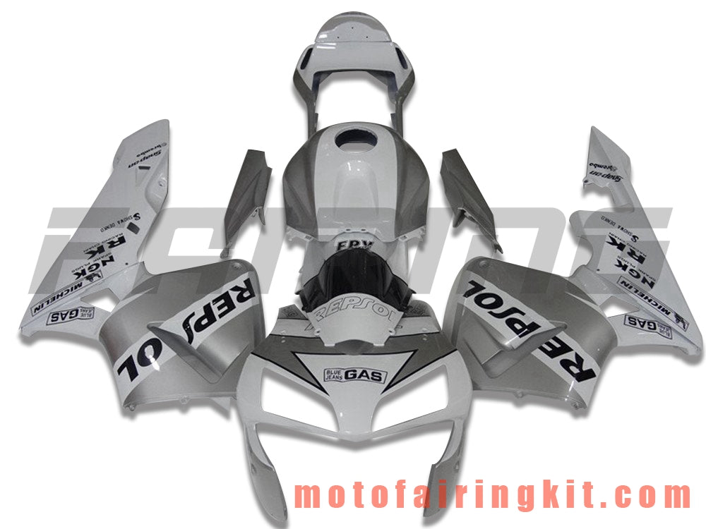 Fairing Kits Fit for CBR600RR 2003 2004 CBR600 RR 03 04 Plastic ABS Injection Mold Complete Motorcycle Body Aftermarket Bodywork Frame (Silver & White) B135